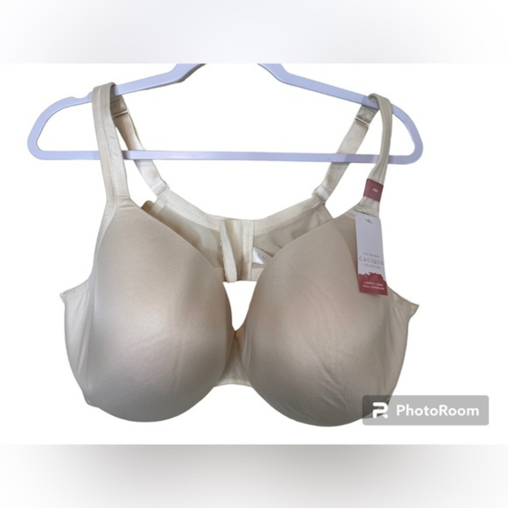 Cacique Lane Bryant Totally Smooth Lightly Lined Full Coverage Bra Beige‎ 46D